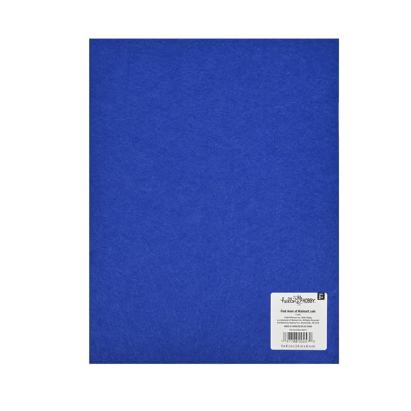 Hello Hobby Blue Felt Craft Sheet, 9" x 12", Soft Fabric