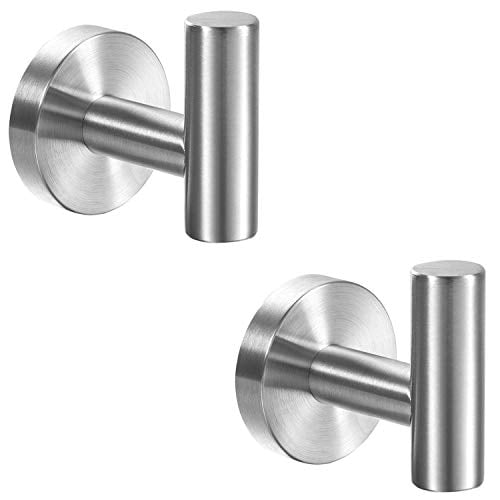 3Pack Modern Brushed Nickel Bath Towel Sturdy Stainless Stee Hooks for Bathrooms 