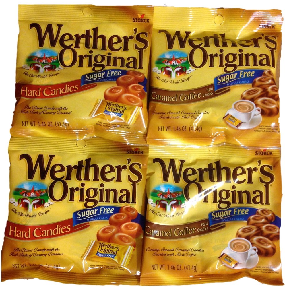 Werther's Original Sugar-Free Candies Bundle - 4 Items: Sugar-Free Hard