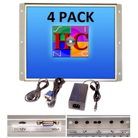 4 Pack, 19 Inch Arcade Game LED Monitor, for Jamma, MAME, and Cocktail game cabinets, also industrial PC panel