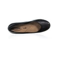 thumbnail image 2 of Womens Clarks Flores Tulip Slip On Wedge Pumps, Black Leather, 9 US / 40 EU, 2 of 5