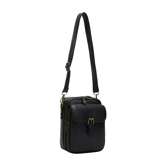 Double Layer Large Capacity Mini Messenger Bag Leather Small Purse Crossbody Shoulder Bag For Women Men Stylish Durable Lightweight Tote