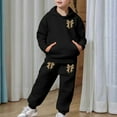 thumbnail image 2 of Girls' Tracksuit Sweatsuits Bow Print Hoodie Joggers Outfit Sets Kids Clothes, 2 of 6