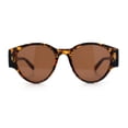 thumbnail image 4 of Womens Mod Vintage Style Thick Temple Round Hipster Plastic Sunglasses Tortoise - Brown, 4 of 8