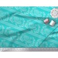 thumbnail image 2 of Soimoi Velvet Fabric Stripe,Leaves & Hen Block Decor Fabric Printed Yard 58 Inch Wide, 2 of 3