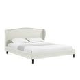 thumbnail image 2 of Rustic Manor Eloisa Linen Upholstered Platform Bed King Size, Cream White, 2 of 8