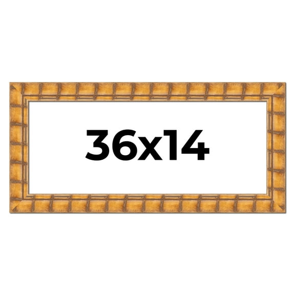 36x14 Frame Beige Real Wood Picture Frame Width 3 inches | Interior Frame Depth 0.5 inches |