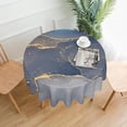 thumbnail image 2 of Marble Tablecloth 60 Inch Round Blue Gold Table Cloths Waterproof Rustic with Wrinkle Resistant for Party Picnic Home Dinning Decor, 2 of 6