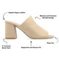 thumbnail image 6 of Journee Womens Adelaide Peep Toe Slip On Block Heel Sandals, Widths Available, 6 of 10