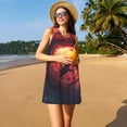 thumbnail image 3 of Balery Shark Underwater Vortex Vestidos de verano para mujer con estampado: vestido holgado sin mangas, vestido playero informal y cómodo para días calurosos., 3 of 7