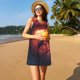 thumbnail image 3 of Fotbe Shark Underwater Vortex Vestido de Verano sin Mangas para Mujer – Vestido Midi Línea A, Estilo Camiseta Floral, Vestido Playero Casual y Fluido, 3 of 7