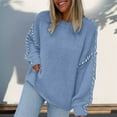 thumbnail image 4 of Sweaters for Women 2025 Fall Winter Long Sleeve Crewneck Loose Knit Sweater Jumper Top Womens Pullover Sweaters, 4 of 7