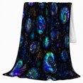 thumbnail image 2 of Celestial Sea Shells, Festive Halloween Scene, Warm Flannel Blanket for Beach House and Living Room with Detailed Artwork, Art Lovers Halloween Gift, Festive Home Decor, 2 of 9