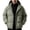 Army Green, variant on Men's Thick Puffer Jacket Solid Color Warm Hooded Winter Coat Stand Collar Zip Up Padded Outerwear for Daily