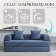 thumbnail image 6 of Jopath 79" Convertible Sofa Bed with Fixed-Shape Frame & Removable Armrests, Modular Corduroy Sleeper Sofa with 2 Pillows,Folding Mattress Couch for Small Spaces - No Assembly Needed,Navy Blue, 6 of 15