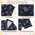 thumbnail image 4 of FORMRS Niños Short Sleeve Top and Pants Pajama Set Unisex Satin 2-Piece Sleepwear, Sizes 13-14Y, Red Fireworks Pattern, 4 of 8