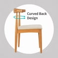 thumbnail image 5 of 2xhome Contemporary Farmhouse Real Solid Wood Cloth Cushion Seat Dining Chair, Elbow Side Chair (Natural-Beige Seat), Set of 1, 1 piece, 5 of 12