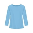thumbnail image 4 of Garbnen Girls Long Sleeve Shirt Crewneck Blue Teenage Girl Shirts Basic Fall Preppy Sweatshirt for Teen Girls 3-4 Years, 4 of 4