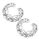 thumbnail image 3 of 1 par de clip ajustable floral de cristal de material acero inoxidable en , Plata, 29x11mm Hugo Acero inoxidable NippleRing, 3 of 10