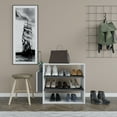 thumbnail image 2 of Ada Home Decor Furniture 3 Tier 9 Pair White Anthracite Manila Modern Shoe Rack, 2 of 4