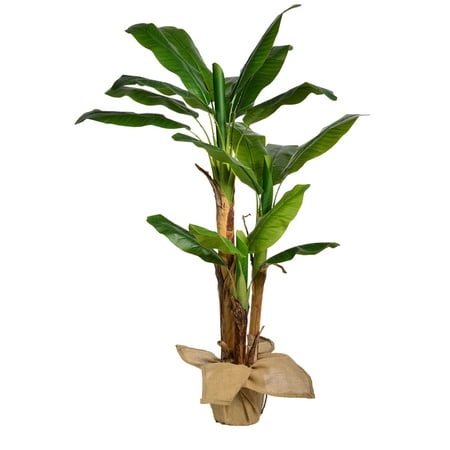 60"H Banana Tree Artificial Indoor/ Outdoor Faux Decor with Burlap Kit By Minx NY
