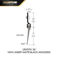 thumbnail image 4 of JELOSTONE 2 Pack - Commercial Door Bottom Sweep, Heavy Duty Aluminum, Fire Rated, Vinyl Insert, JS-NV307, Ideal for Residential & Commercial Use (Matte Black Anodized, 36''), 4 of 5