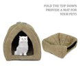 thumbnail image 3 of SUSSEXHOME Pets 13.8 x 13.8 x 13.8 Inches Washable Pet Tent Bed - Cozy Covered Small Cat Bed and Dog Igloo Bed - Dog Cave Bed and Cat House for Indoor Cats - LATTE, 3 of 8