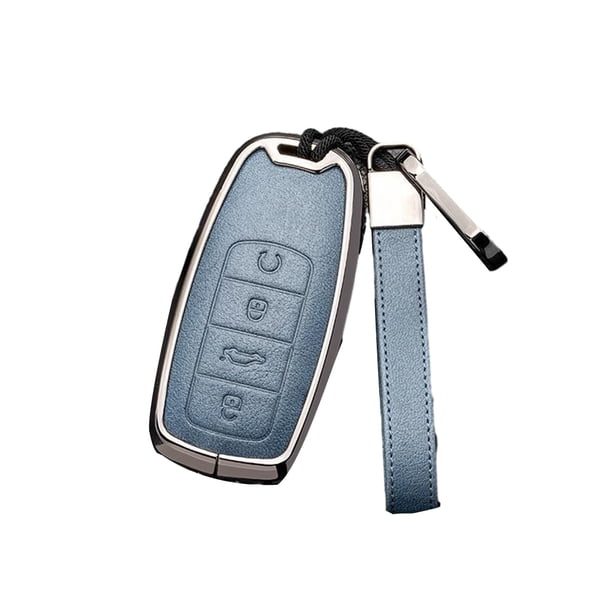 Sidaley Aleación de zinc Car Key Fob Reemplazo a prueba de golpes Galvanizado Control remoto Case Shell Guard Accesorios Gris Azul Type2 NO2