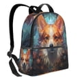 thumbnail image 2 of Lsque Cartoon Pattern Corgi Pattern Backpack – School Travel Canvas Daypack with Ergonomic Padded Straps, Multiple Compartments & Leather Handle, 2 of 5