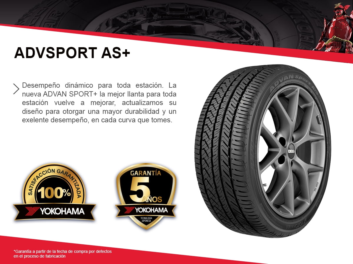 1 Llanta 215/55R17 94W YOKOHAMA Advsport As+ | Bodega Aurrera en línea