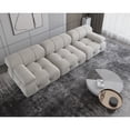 thumbnail image 2 of Magic Home Modern Velvet Upholstery Modular Sectional Sofa,Beige 3-seat, 2 of 5