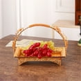 thumbnail image 4 of Haful Baking Trays & Trays Gold Decorative Tray Service Tray with Long Handle Mini Fruit Basket Metal Serving Tray for Breakfast Coffee Tea Snacks, 1* Tray, 4 of 6