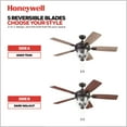 thumbnail image 5 of Honeywell Glencrest 52" Craftsman Industrial Oil Rubbed Bronze LED Outdoor Ceiling Fan with Light, 5 of 15