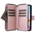 thumbnail image 3 of for iPhone 11 Wallet Case, Multi-Functional Zipper Purse Case, with Flip Stand Card Holder PU Leather Phone Cover with Lanyard & Wrist Strap for iPhone 11, Rosegold, 3 of 10