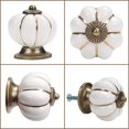 thumbnail image 4 of Pomo para muebles de cerámica blanca y dorada con tornillos en forma de calabaza 3,6 x 3,9 cm - Pomo redondo vintage para muebles - para el hogar, oficina, armario de cocina, cajones y armarios oso de fresa Electrónica, 4 of 5