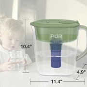 PUR 11 Cup Water Pitcher Filtration System, W 11.4 x H 10.4 x L 4.9, Sage, PPT110MA
