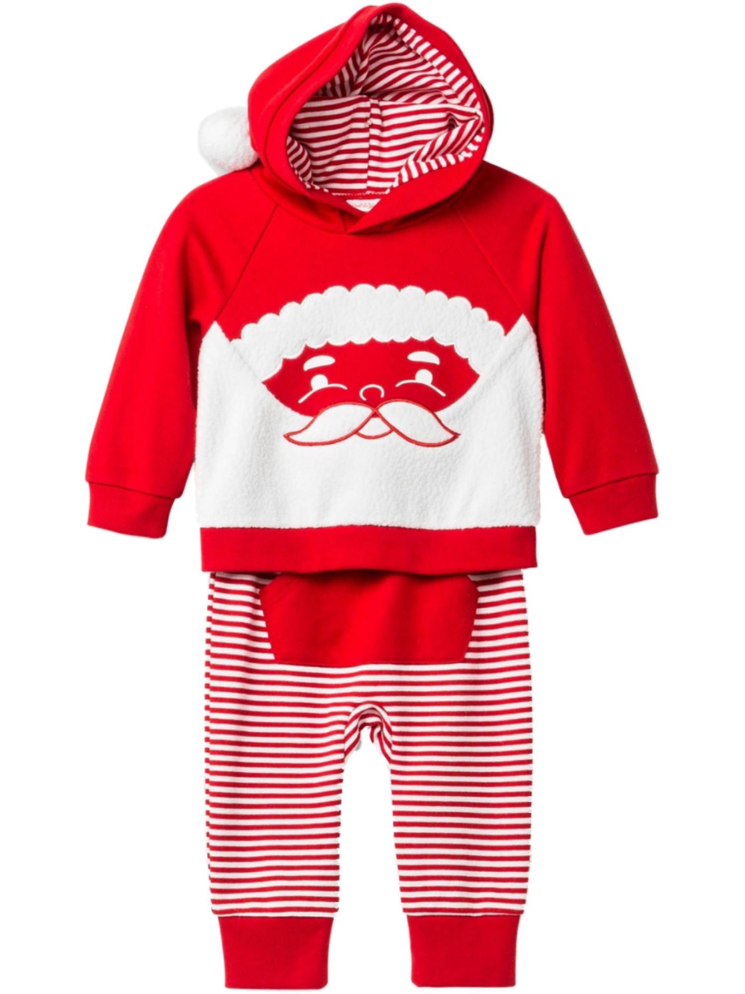 Infant Baby Boys Red Santa Claus Hoodie & Pants Set Christmas Outfit NB -  Walmart.com