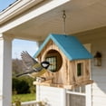 thumbnail image 5 of Hanging Wooden Bird House and Feeder for Outside, Squirrel Proof & Weatherproof, Easy to Fill with Bird Seed, Attracts Wild Birds, Ideal Gift, 5 of 7