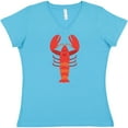 thumbnail image 3 of Inktastic Lobster Distressed Ocean Creature Women's V-Neck T-Shirt, 3 of 5