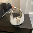 thumbnail image 4 of Bolso Mujer Hombro Bandolera Correa Ajustable Media Luna Bolso Sólido Blanco, 4 of 7