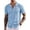 Light Blue, variant on COOFANDY Men's Short Sleeve Knit Shirts Vintage Button Down Polo Shirt Casual Beach Tops