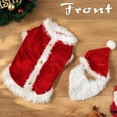 thumbnail image 3 of HQREA Christmas Dog Dress with Headwear Pet Santa Costume Holiday Puppy Cosplay Outfit, 3 of 7