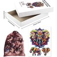 thumbnail image 4 of Rompecabezas de madera de 200 piezas con diseño de elefante mandala para adultos, rompecabezas de madera coloridos con formas únicas, regalos de cumpleaños., 4 of 9