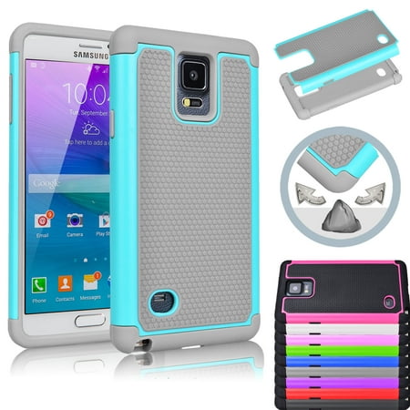 Samsung Galaxy Note 4 Case, Galaxy Note 4 Case, Njjex Rugged Rubber Shock Absorbing Plastic Impact Defender Hard Protective Case Cover Shell For Samsung Galaxy Note 4