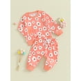thumbnail image 3 of Bagilaanoe 2PCS Baby Girl Pants Set Newborn Flower Print Long Sleeve Sweatshirt Pullover Tops + Drawstring Sweatpants 6M 12M 18M 24M Infant Casual Sweatsuits, 3 of 9
