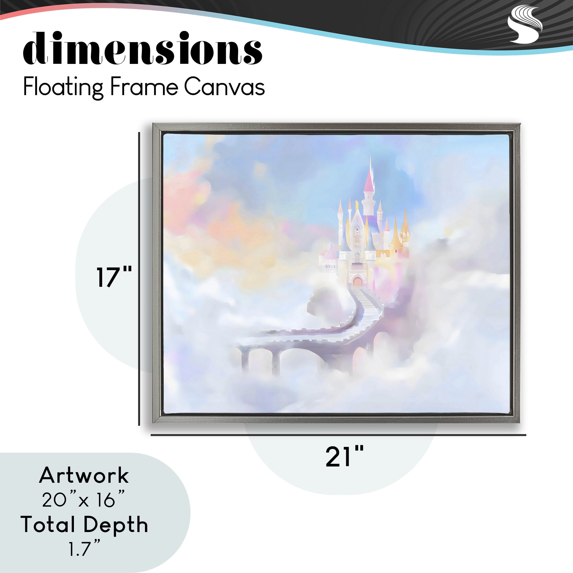 Stupell Industries Enchanted Bridge To Castle Gray Framed Floater Canvas Wall Art, design by Arlington Prints