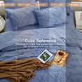 thumbnail image 2 of Sasttie Queen Size Comforter Set, 7-Piece Bed in a Bag, Pintuck Bedding Sets for All Season, Slate Blue, 2 of 8