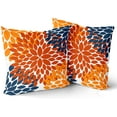 thumbnail image 3 of Burnt Orange Navy Blue Pillow Covers 20x20 in Fall Decor Dahlias Flowers Thanksgiving Autumn Decorative Couch Pillow Cases Set of 2 Home Decor for Living Room Bedroom Bed Cushion Outdoor, 3 of 6