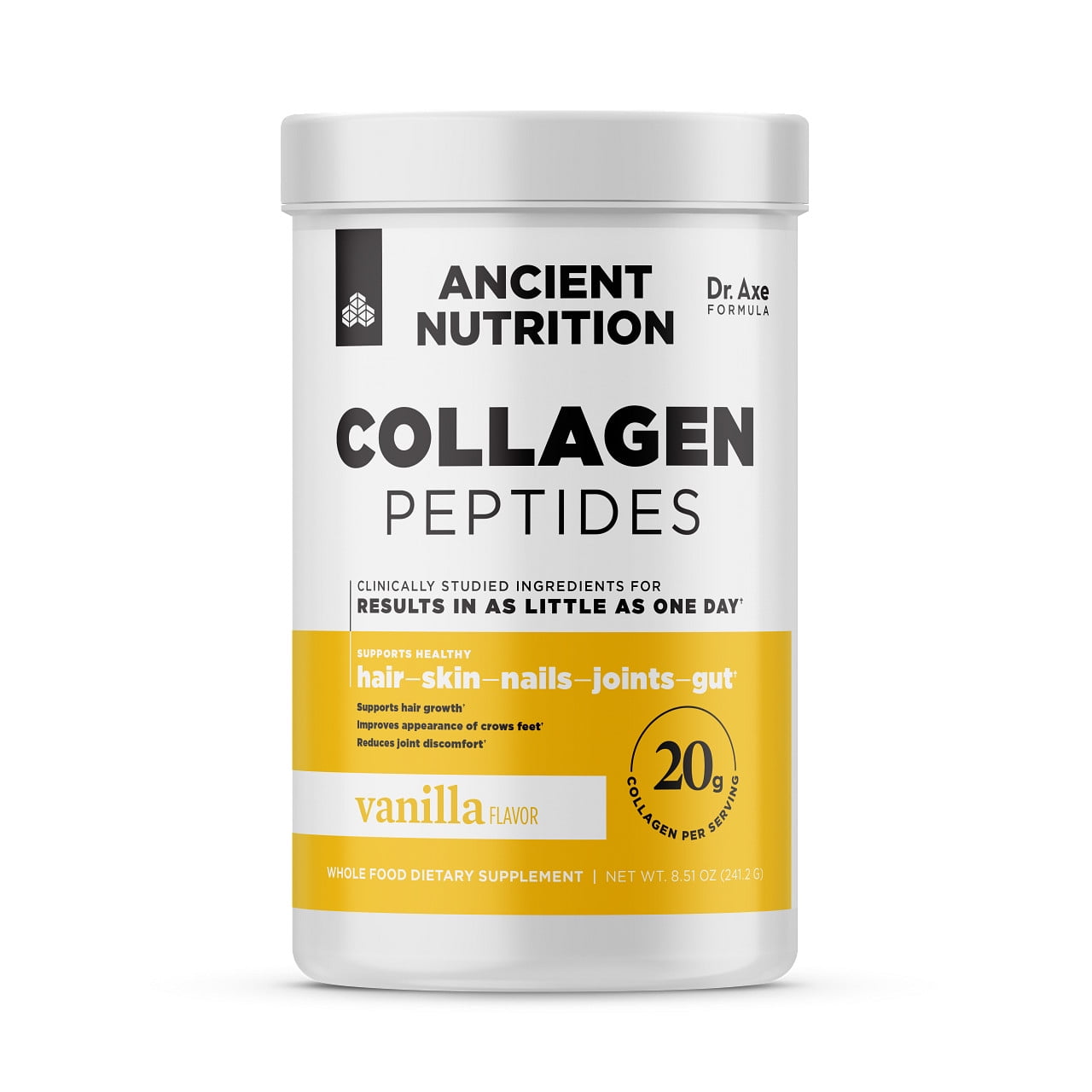 Ancient Nutrition Collagen Peptide Powder, Protein Supplements, Vanilla, 8.51 oz