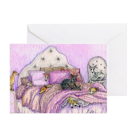 CafePress - Sighthounds Slumber Party - Greeting Card, Blank Inside